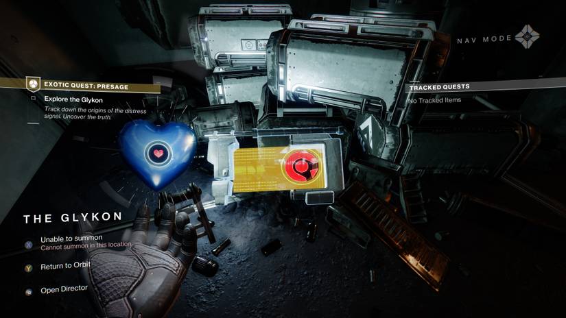 presage exotic mission scannable data pad with yellow hologram