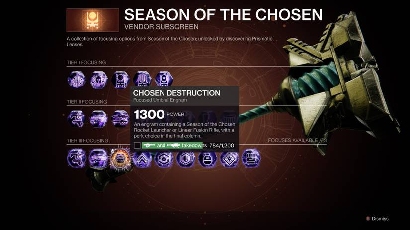 umbral engram loot focusing menu