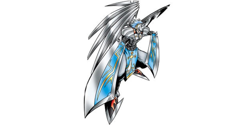 angelic digimon with large blades.