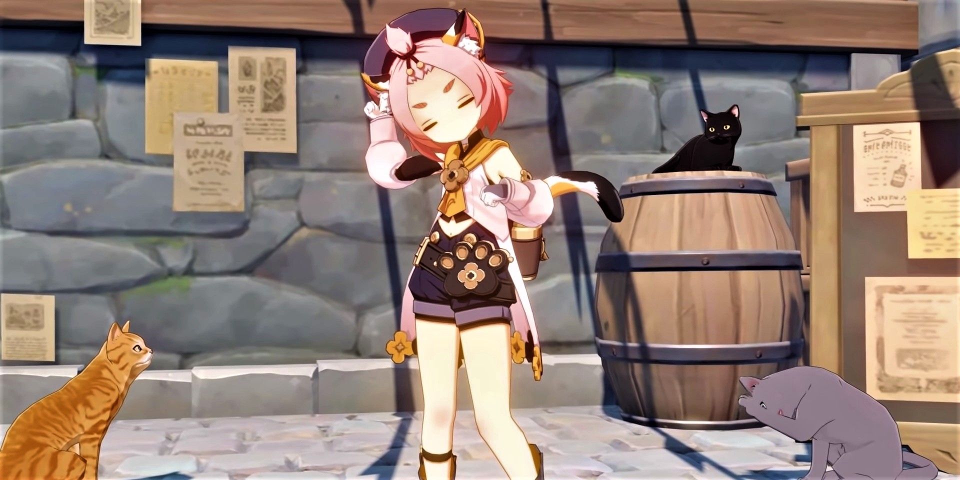 Genshin Impact Diona Standing Character Demo Cats