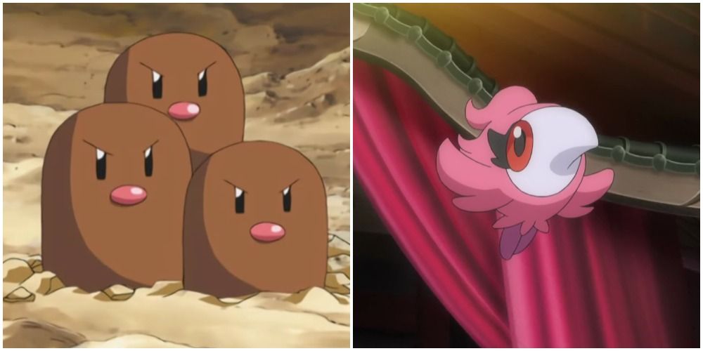 Dugtrio and Spritzee in the Pokemon anime
