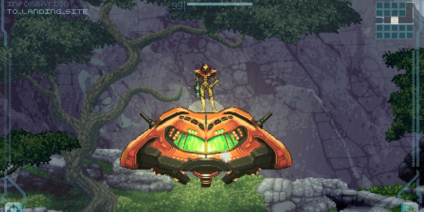 Screenshot from a 2D fan-made version of Metroid Prime.