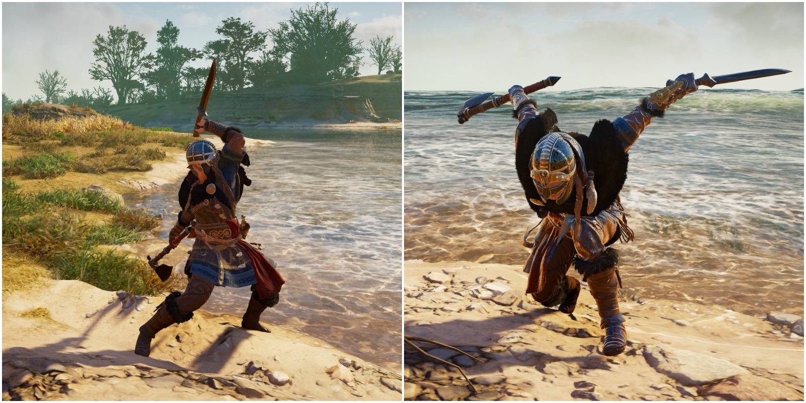 Evior using daggers in the main and secondary hand.