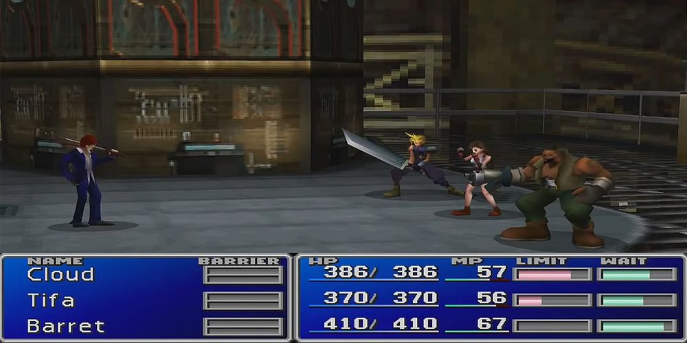 A battle in the original release of Final Fantasy 7