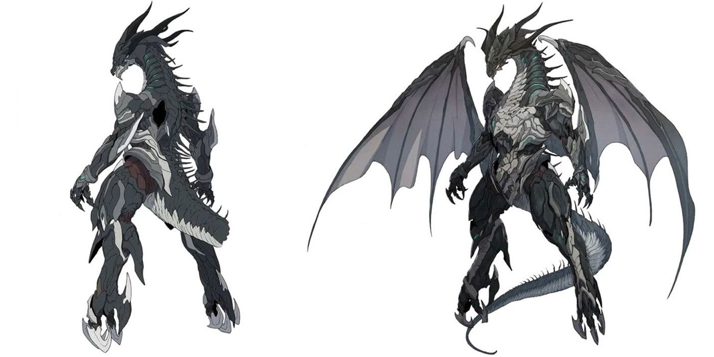 Concept art for Bahamut in Final Fantasy VII Remake