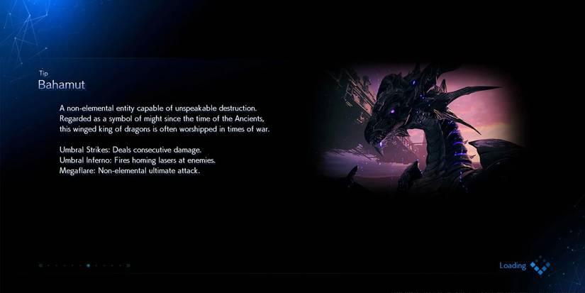 The Bahamut loading screen from Final Fantasy VII Remake