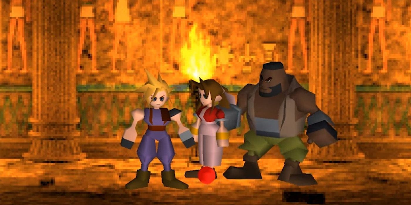 Aerith and Cloud find the Bahamut materia in the original release of Final Fantasy VII