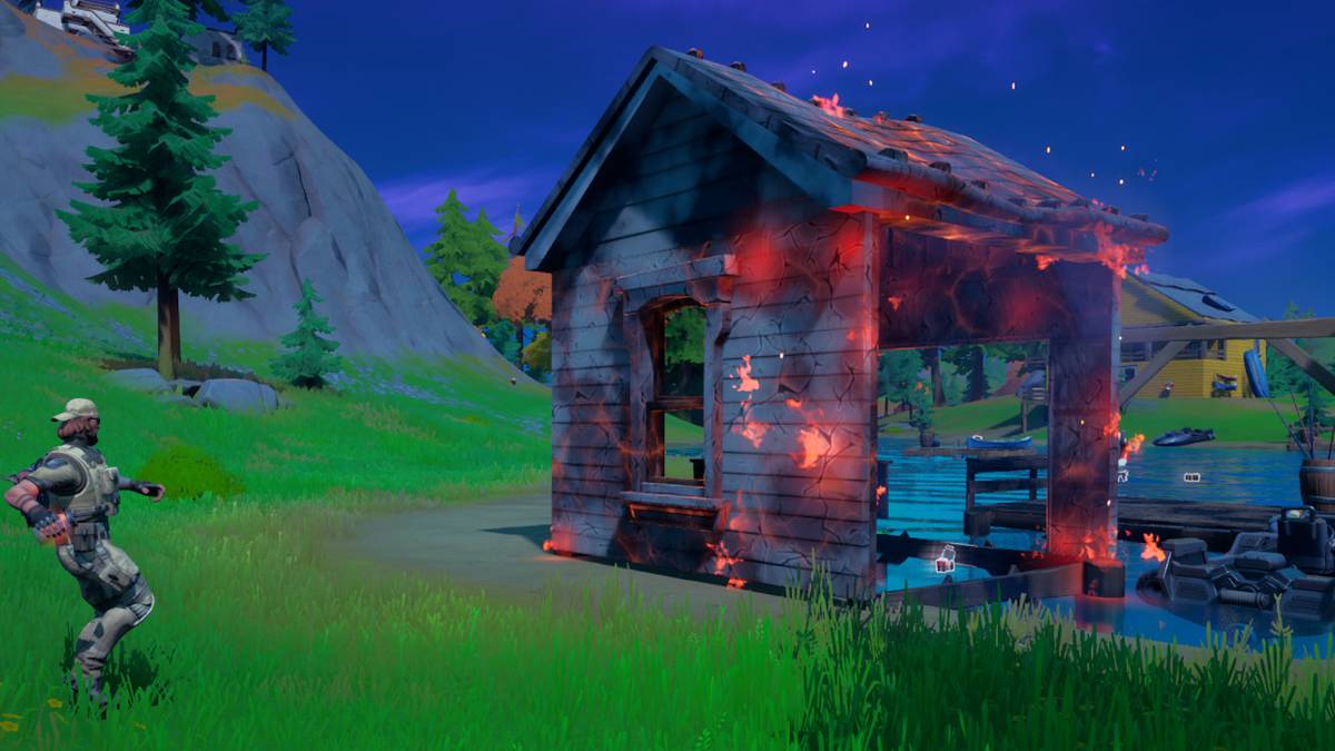 fortnite set structures on fire challenge