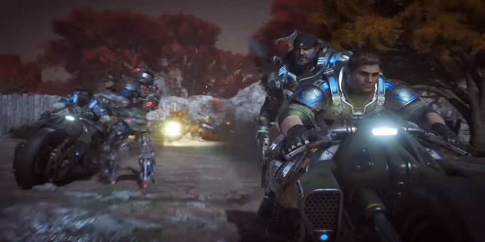 Motorbike chase sequence from Gears of War 4
