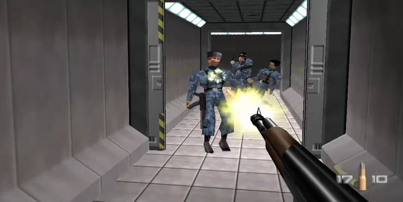 goldeneye 007 n64 ak47 first person gameplay