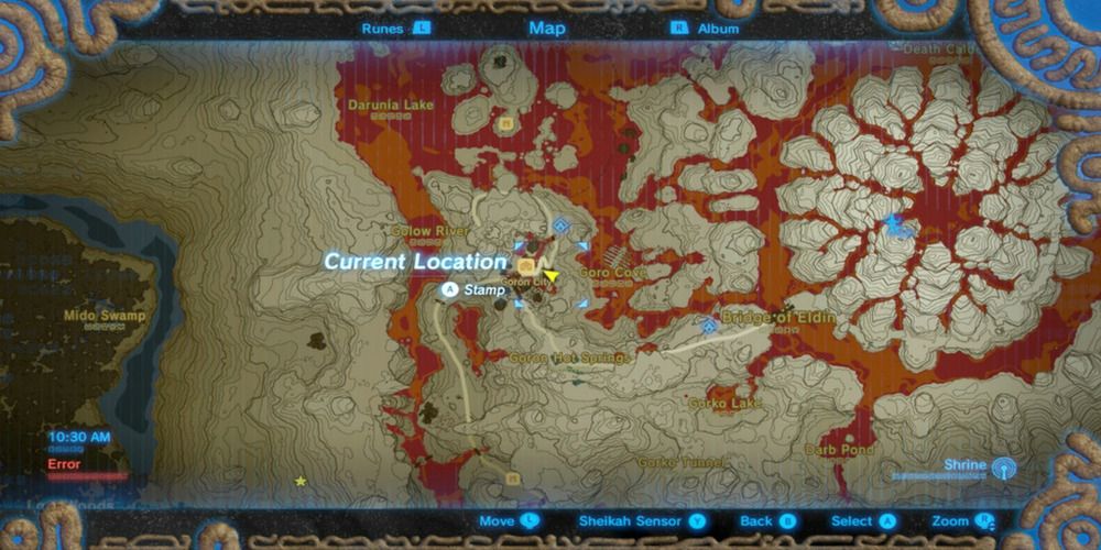 Map location of the Goron City Memory