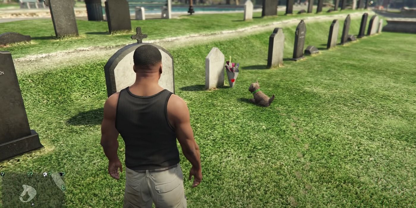 grand theft auto 5 dog visits owners grave