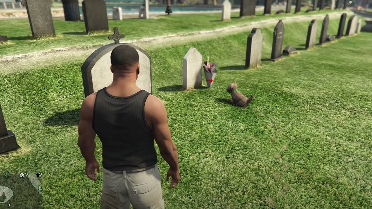 grand theft auto 5 dog visits owners grave