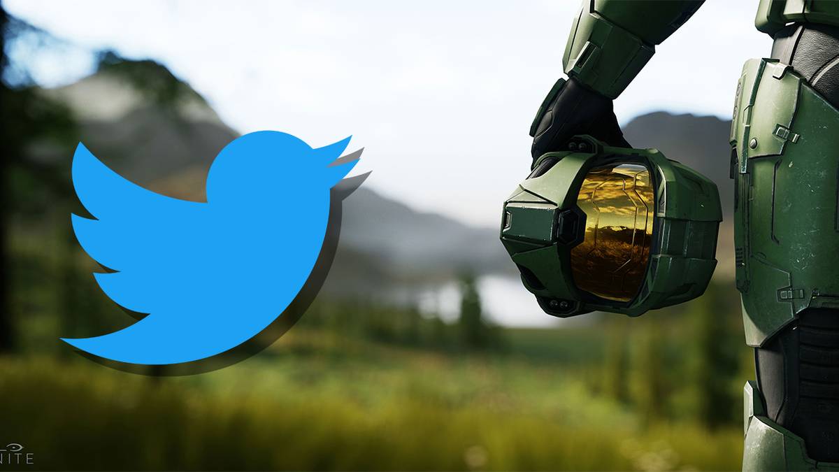 Halo Infinite Key Art with twitter logo