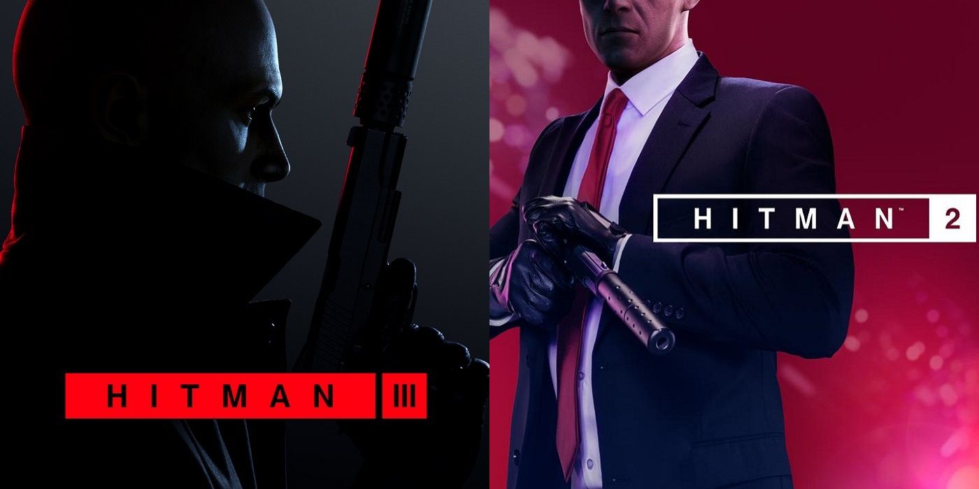 Side-by-side photos showing the cover art for Hitman 3 and Hitman 2, respectively.