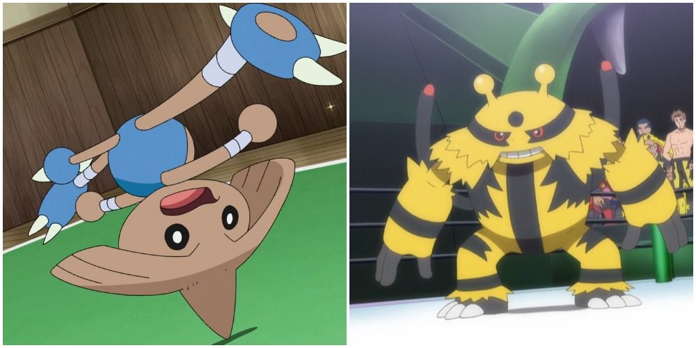 Hitmontop and Electrivire in the Pokemon anime