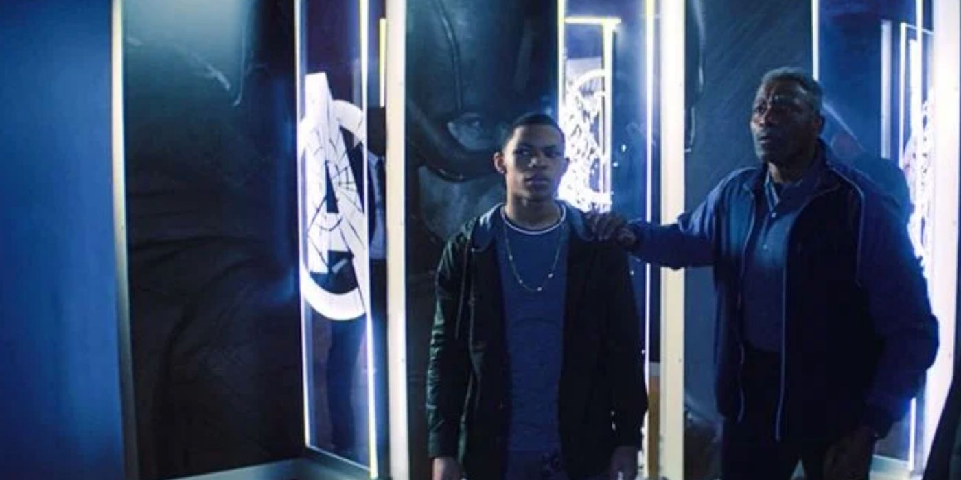 isaiah and eli bradley visit the captain america exhibit in falcon and winter soldier