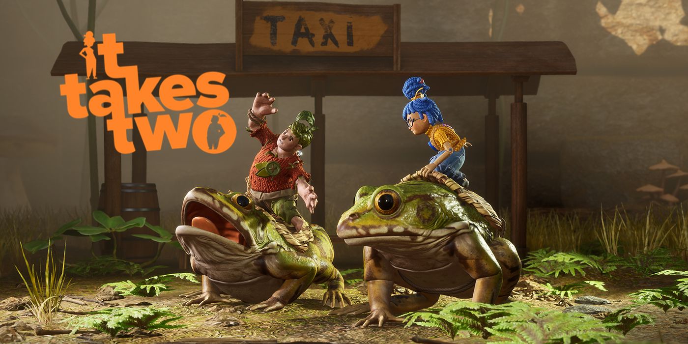 It Takes Two characters on frogs