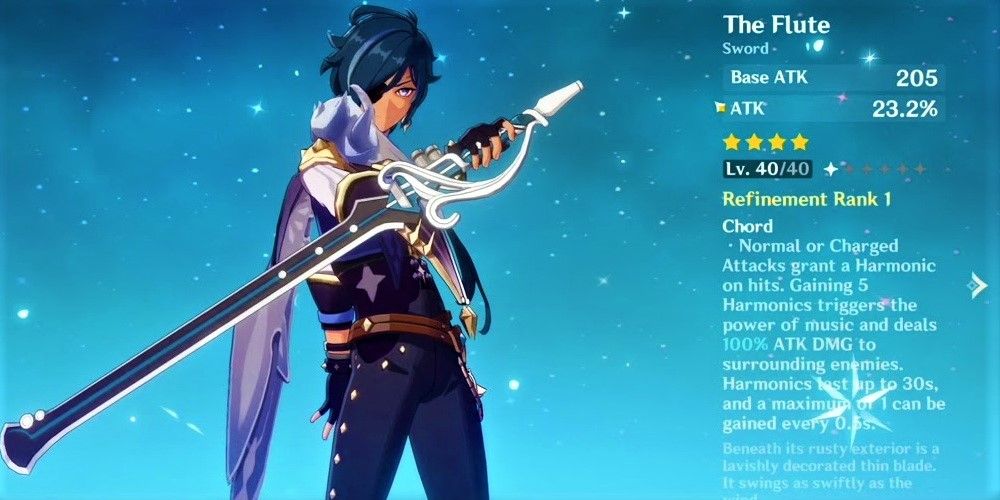 Genshin Impact The Flute Sword Kaeya Blue Description