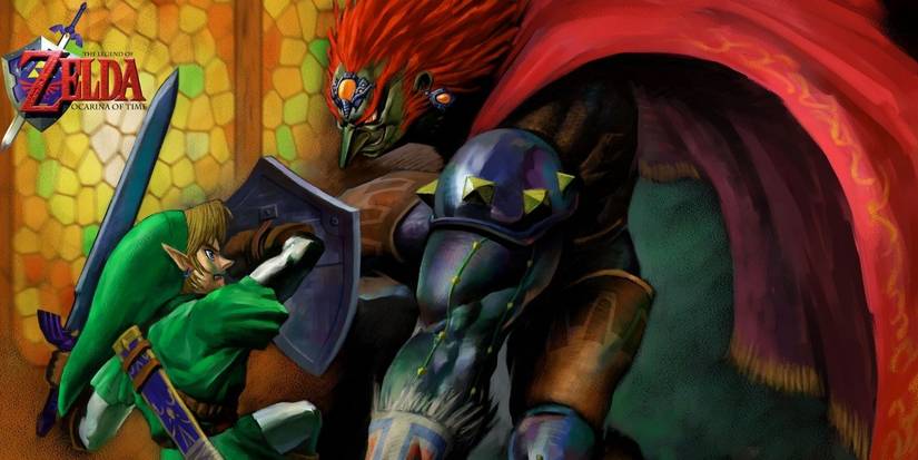 green clad link fighting evil man