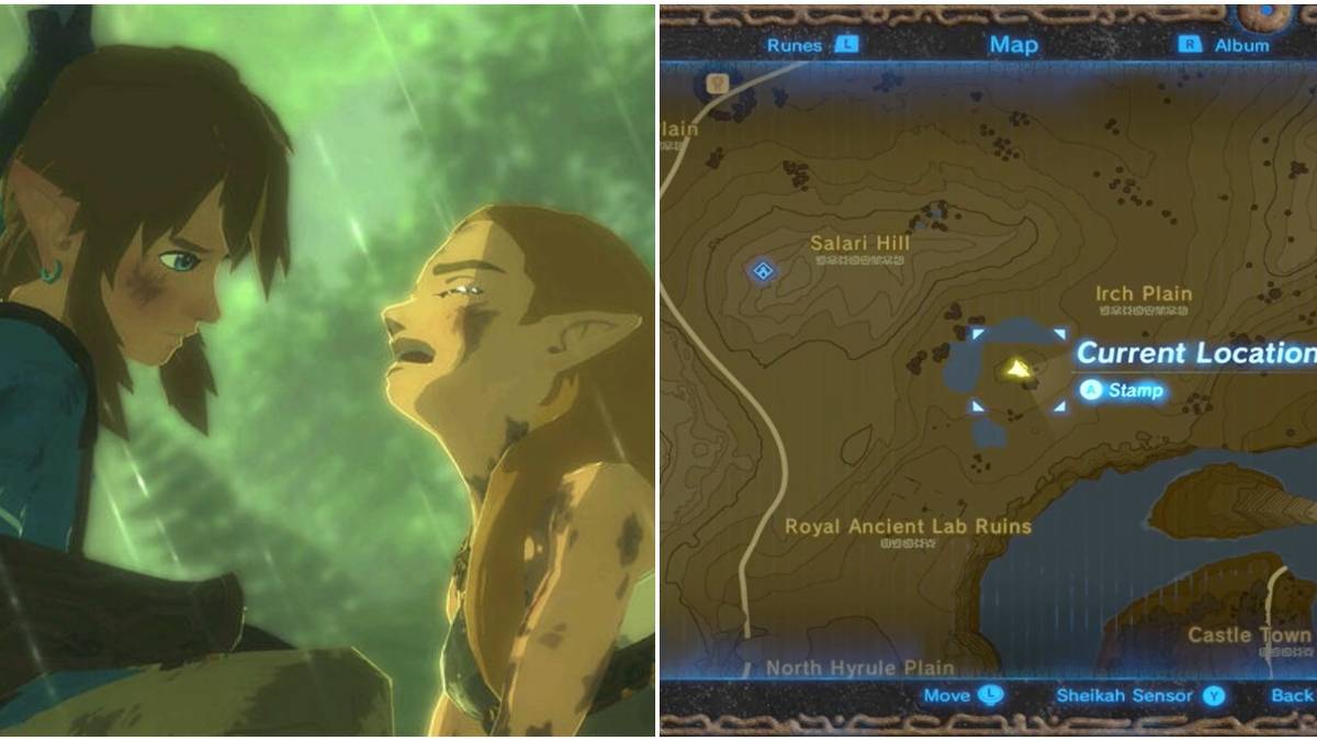 (Left) Zelda crying with Link (Right) Map location
