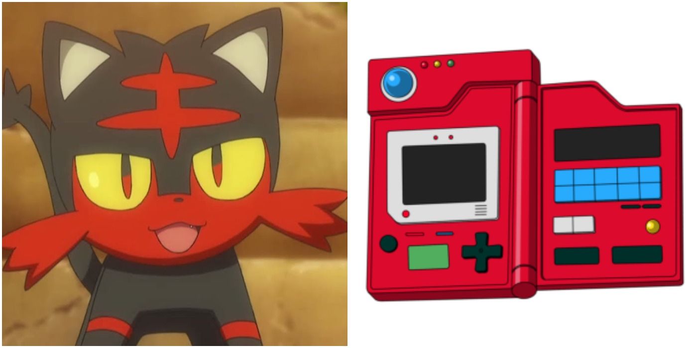 fire starter of the alola region and a pokedex.