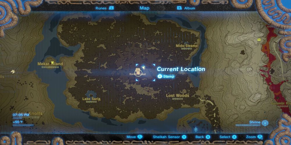 Map location of the Master Sword