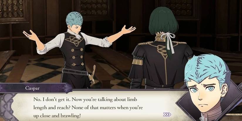 Caspar speaking to Lindhart.