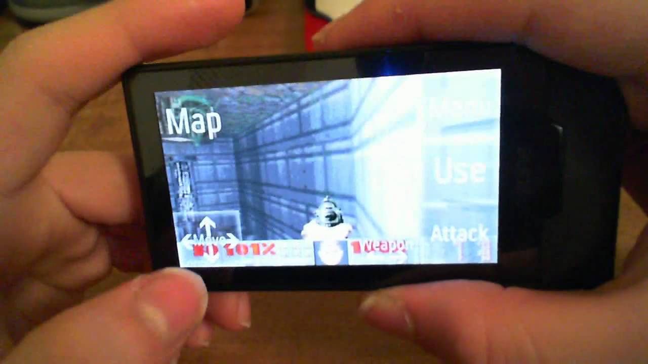 Doom being played on a Zune MP3 music device.