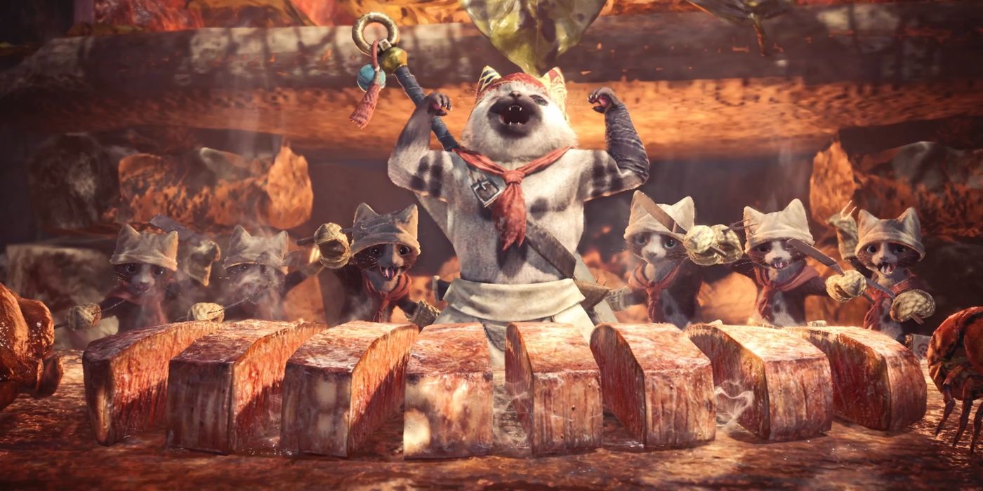 monster hunter world meowster chef canteen