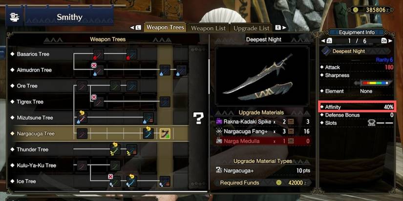 monster hunter rise affinity guide nargacuga