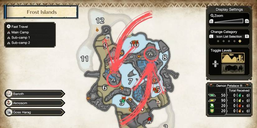 monster hunter rise frost islands map sub camp