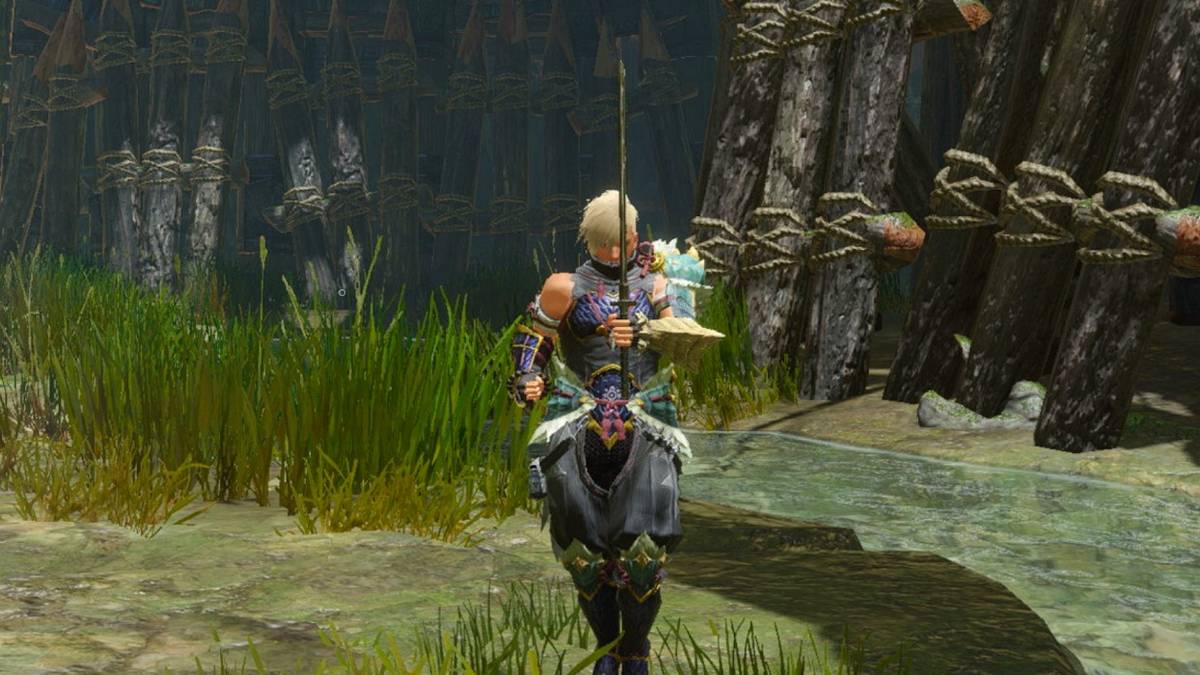 hunter posing with hi ninja sword and shield