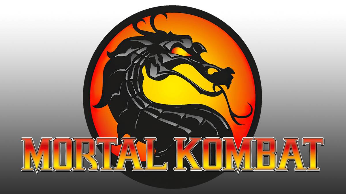 Mortal Kombat logo over gradient