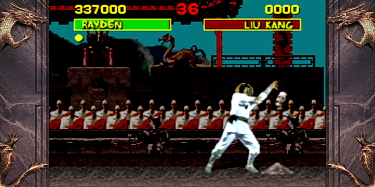 raiden (rayden) doing their fatality that was censored on the snes.