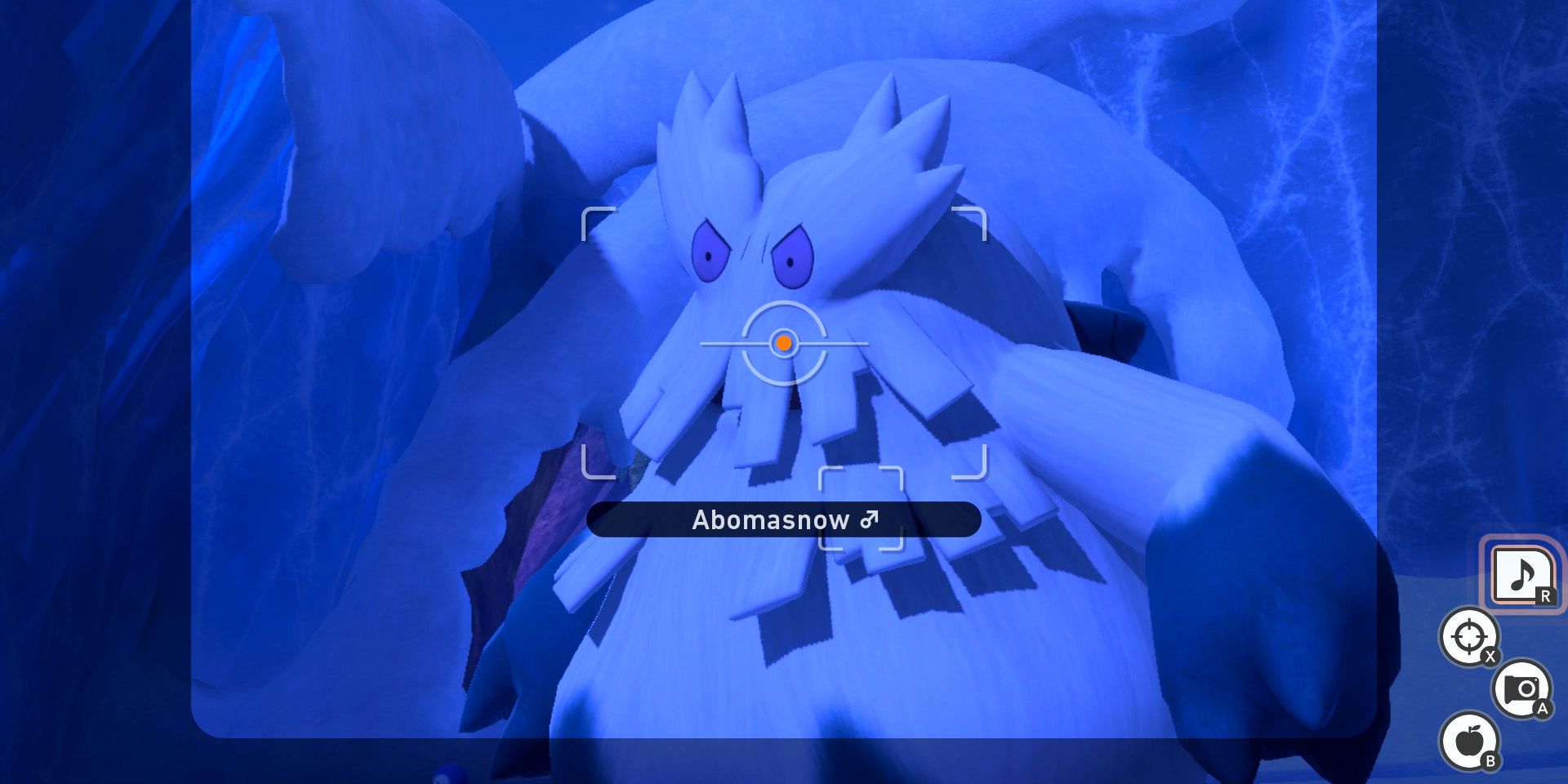 An angry Abomasnow in New Pokemon Snap