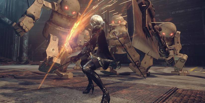 nier automata 2b battle