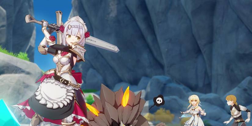 Genshin Impact Noelle Claymore Monster Crystal Traveler Knight