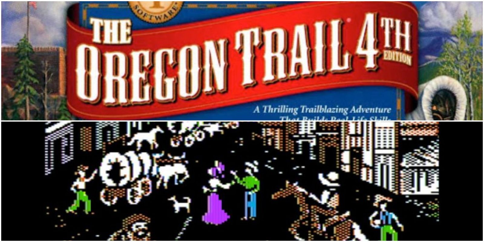 Обложка и скриншоты из игр Oregon Trail