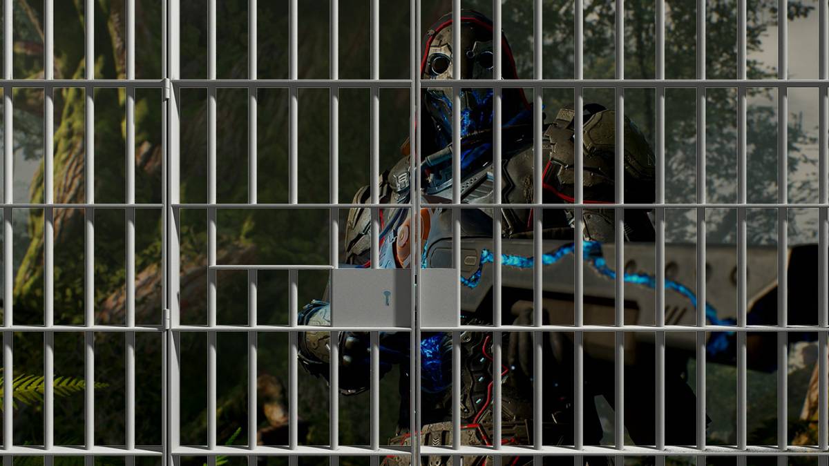 outriders character locked behind prison bars