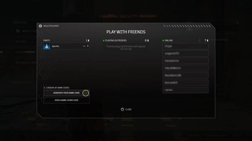 Outriders how to play crossplay with friends