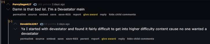 devastator elitism in outriders