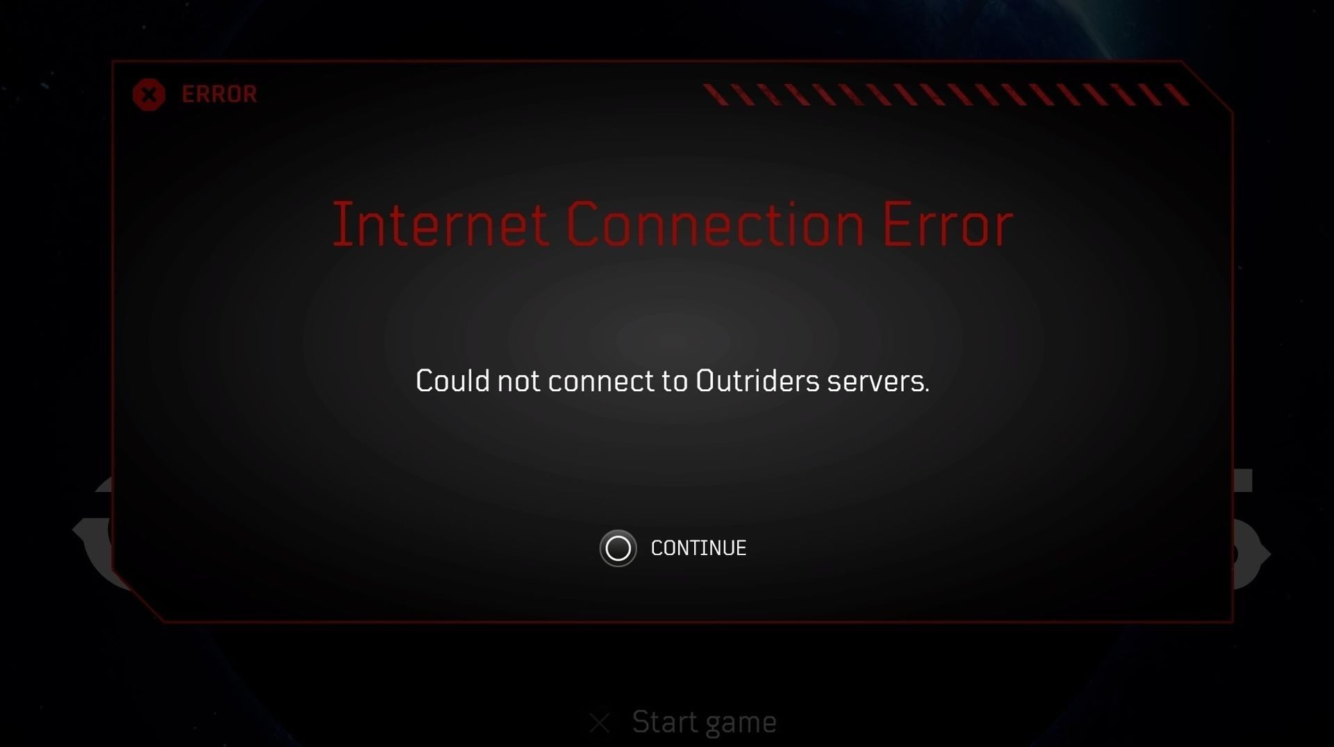 Ошибка интернет подключении серверу