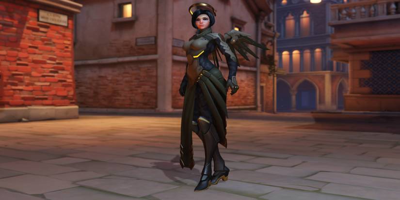 overwatch camo mercy skin standing still