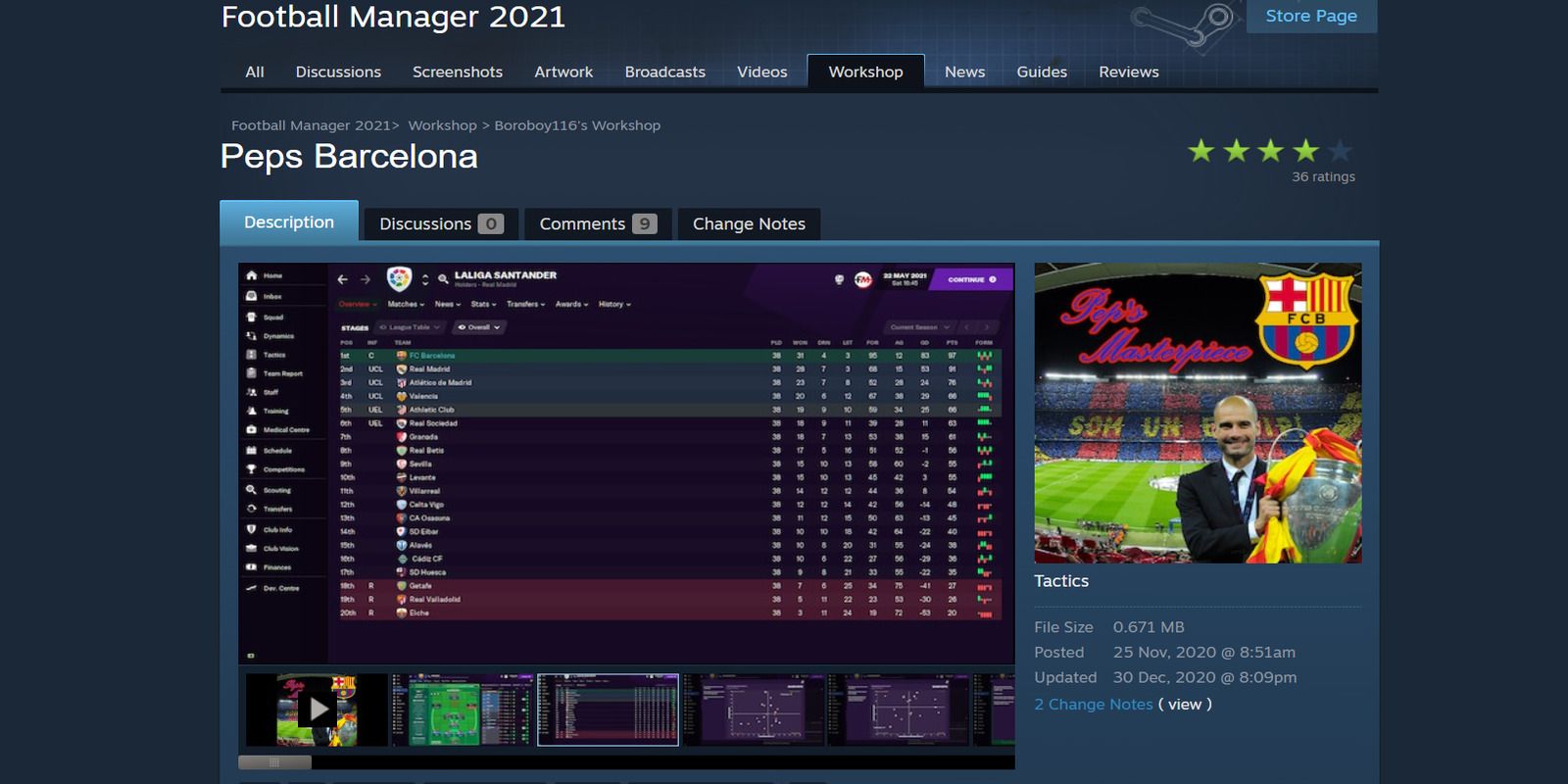 Pep's Barcelona mod - Football Manager 21