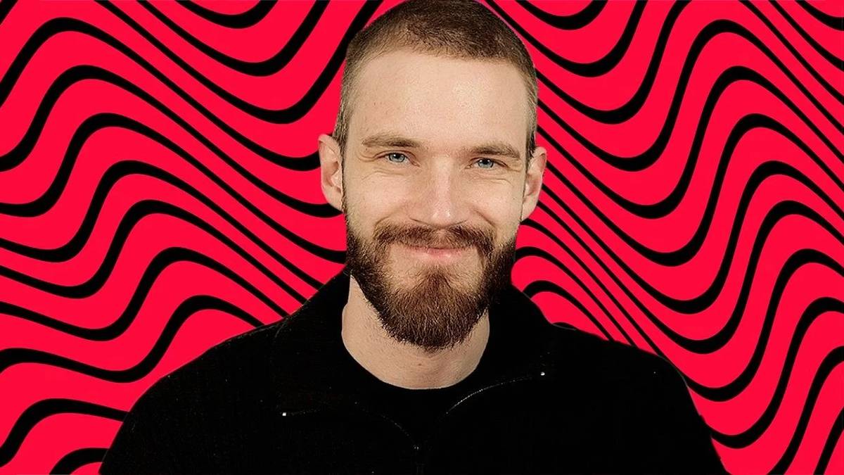 YouTube Star Pewdiepie With a Weird Red Background.