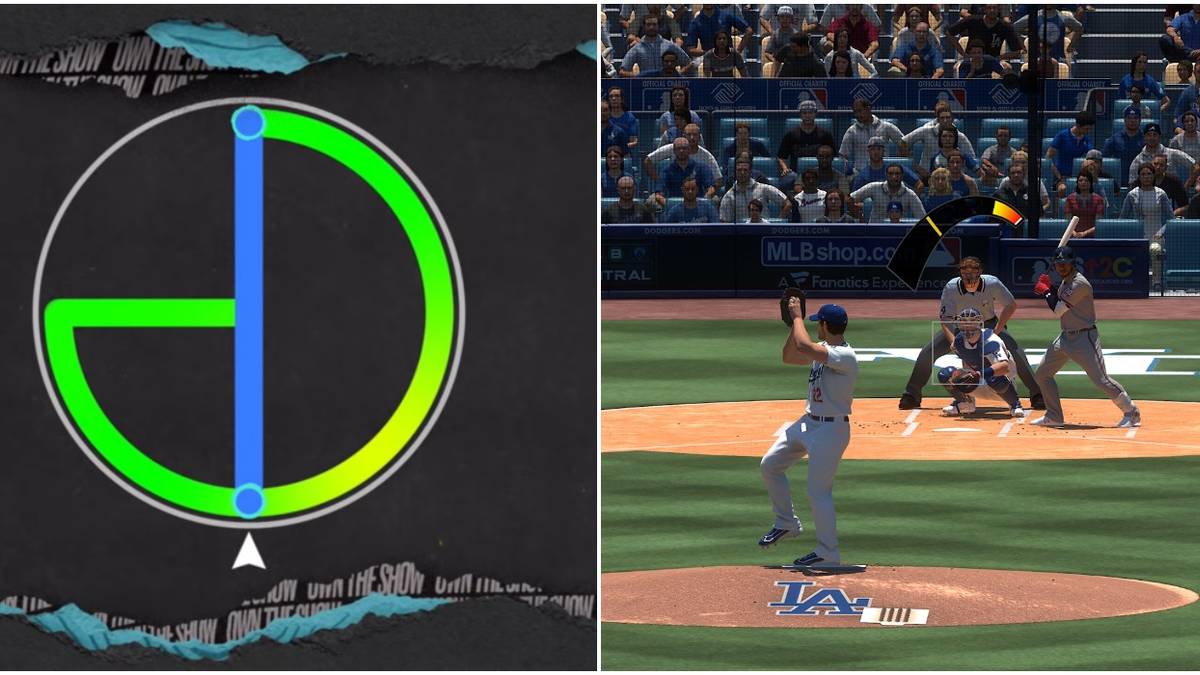 (Left) Pinpoint Pitching example (Right) Meter Pitching gameplay shot