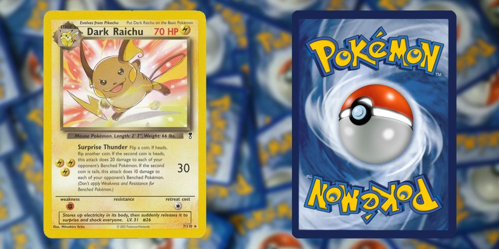 Pokemon cards: Secret Rare Dark Raichu (Team Rocket)