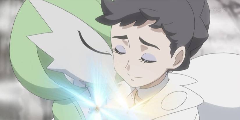 pokemon champion diantha hugging her gardevoir