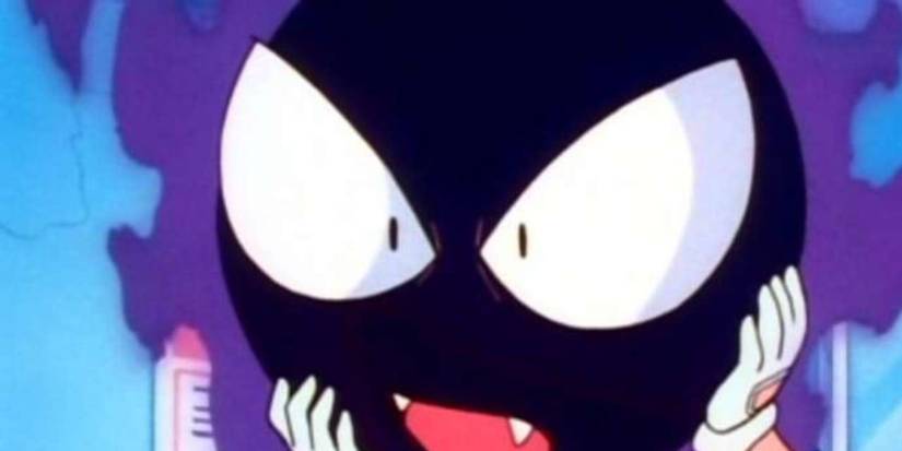 pokemon gastly looking surprised being held by officer jenny